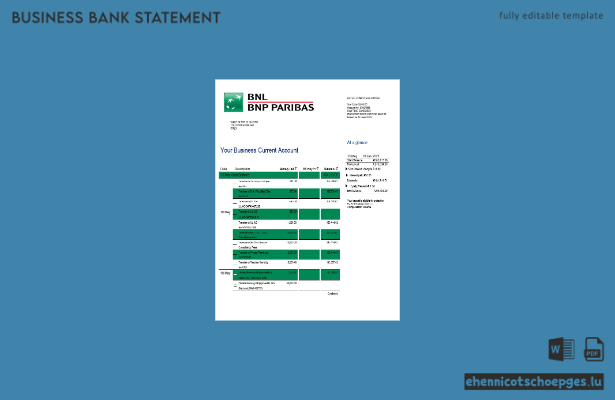 BNL Bank Unternehmensabschluss – Beispielvorschau in Word und PDF